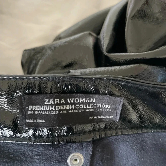 Zara motto patent faux leather legging pants - Picture 5 of 8